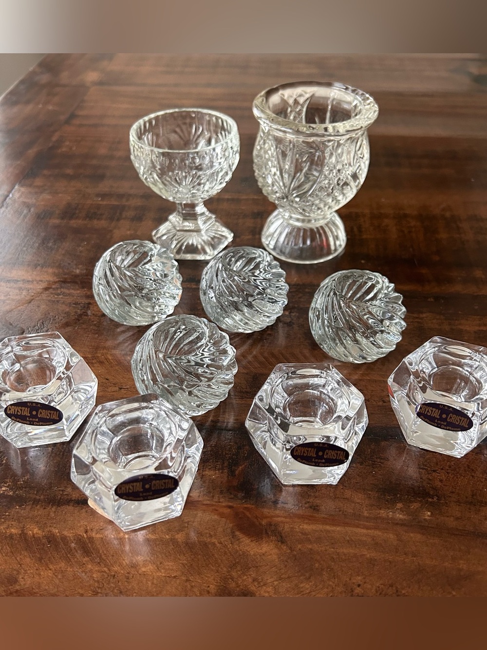 Lot 10 Candlestick Holders-4 Hexagon LaPlomb -4 Partylite Illusions-2 Avon